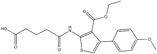 5-{[3-(ethoxycarbonyl)-4-(4-methoxyphenyl)-2-thienyl]amino}-5-oxopentanoic acid Struktur