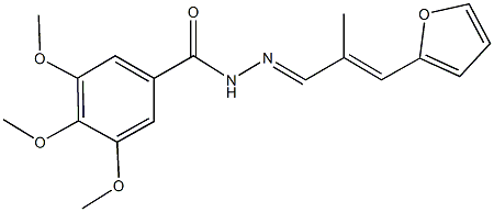 N'-[3-(2-furyl)-2-methyl-2-propenylidene]-3,4,5-trimethoxybenzohydrazide Struktur