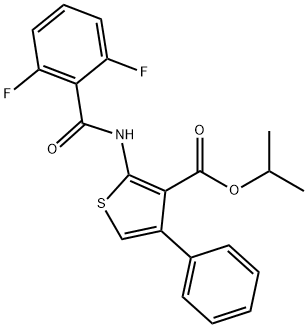 isopropyl 2-[(2,6-difluorobenzoyl)amino]-4-phenyl-3-thiophenecarboxylate Struktur