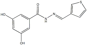 3,5-dihydroxy-N'-(3-thienylmethylene)benzohydrazide Struktur