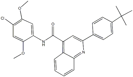 2-(4-tert-butylphenyl)-N-(4-chloro-2,5-dimethoxyphenyl)-4-quinolinecarboxamide Struktur