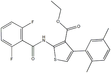 ethyl 2-[(2,6-difluorobenzoyl)amino]-4-(2,5-dimethylphenyl)-3-thiophenecarboxylate Struktur