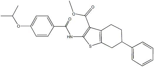 methyl 2-[(4-isopropoxybenzoyl)amino]-6-phenyl-4,5,6,7-tetrahydro-1-benzothiophene-3-carboxylate Struktur