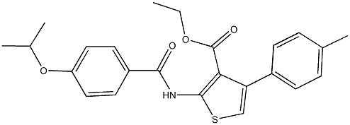 ethyl 2-[(4-isopropoxybenzoyl)amino]-4-(4-methylphenyl)-3-thiophenecarboxylate Struktur