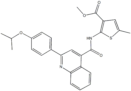 methyl 2-({[2-(4-isopropoxyphenyl)-4-quinolinyl]carbonyl}amino)-5-methyl-3-thiophenecarboxylate Struktur