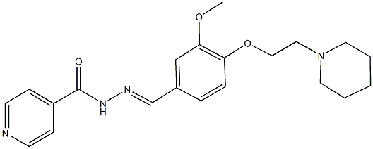 N'-{3-methoxy-4-[2-(1-piperidinyl)ethoxy]benzylidene}isonicotinohydrazide Struktur