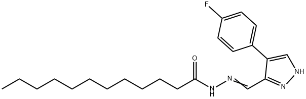 N'-{[4-(4-fluorophenyl)-1H-pyrazol-3-yl]methylene}dodecanohydrazide Struktur