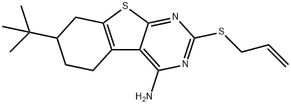 2-(allylsulfanyl)-7-tert-butyl-5,6,7,8-tetrahydro[1]benzothieno[2,3-d]pyrimidin-4-ylamine Struktur