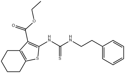 ethyl 2-({[(2-phenylethyl)amino]carbothioyl}amino)-4,5,6,7-tetrahydro-1-benzothiophene-3-carboxylate Struktur