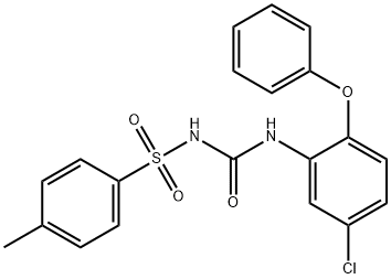 4-chloro-2-[({[(4-methylphenyl)sulfonyl]amino}carbonyl)amino]-1-phenoxybenzene Struktur