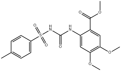 methyl 4,5-dimethoxy-2-[({[(4-methylphenyl)sulfonyl]amino}carbonyl)amino]benzoate Struktur