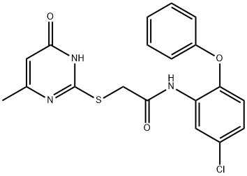 N-(5-chloro-2-phenoxyphenyl)-2-[(4-methyl-6-oxo-1,6-dihydro-2-pyrimidinyl)sulfanyl]acetamide Struktur