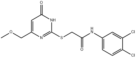 N-(3,4-dichlorophenyl)-2-{[4-(methoxymethyl)-6-oxo-1,6-dihydro-2-pyrimidinyl]sulfanyl}acetamide Struktur