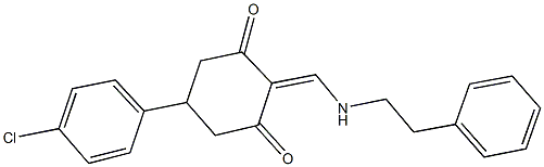 5-(4-chlorophenyl)-2-{[(2-phenylethyl)amino]methylene}-1,3-cyclohexanedione Struktur