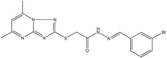 N'-(3-bromobenzylidene)-2-[(5,7-dimethyl[1,2,4]triazolo[1,5-a]pyrimidin-2-yl)sulfanyl]acetohydrazide Struktur