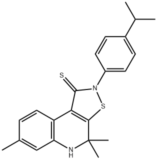 2-(4-isopropylphenyl)-4,4,7-trimethyl-4,5-dihydroisothiazolo[5,4-c]quinoline-1(2H)-thione Struktur