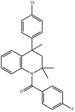 4-(4-chlorophenyl)-1-(4-fluorobenzoyl)-2,2,4-trimethyl-1,2,3,4-tetrahydroquinoline Struktur