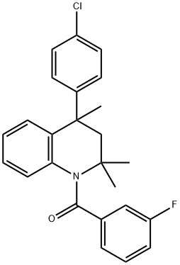 4-(4-chlorophenyl)-1-(3-fluorobenzoyl)-2,2,4-trimethyl-1,2,3,4-tetrahydroquinoline Struktur