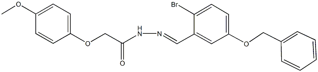 N'-[5-(benzyloxy)-2-bromobenzylidene]-2-(4-methoxyphenoxy)acetohydrazide Struktur