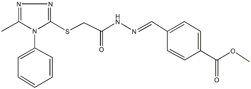 methyl 4-(2-{[(5-methyl-4-phenyl-4H-1,2,4-triazol-3-yl)sulfanyl]acetyl}carbohydrazonoyl)benzoate Struktur