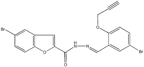 5-bromo-N'-[5-bromo-2-(2-propynyloxy)benzylidene]-1-benzofuran-2-carbohydrazide Struktur