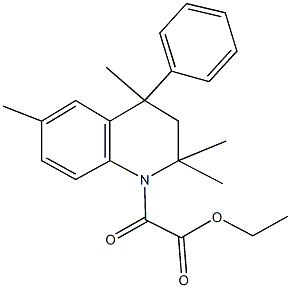 ethyl oxo(2,2,4,6-tetramethyl-4-phenyl-3,4-dihydro-1(2H)-quinolinyl)acetate Struktur