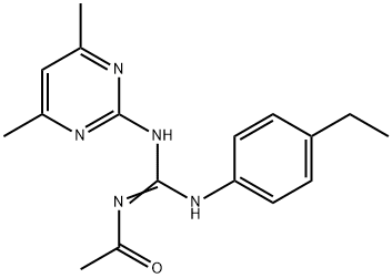 N''-acetyl-N-(4,6-dimethyl-2-pyrimidinyl)-N'-(4-ethylphenyl)guanidine Struktur