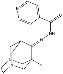 N'-(1-methyl-3,6-diazatricyclo[4.3.1.1~3,8~]undec-9-ylidene)isonicotinohydrazide Struktur