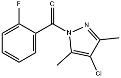 4-chloro-1-(2-fluorobenzoyl)-3,5-dimethyl-1H-pyrazole Struktur