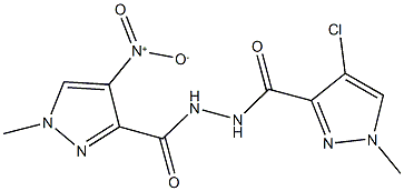 N'-[(4-chloro-1-methyl-1H-pyrazol-3-yl)carbonyl]-4-nitro-1-methyl-1H-pyrazole-3-carbohydrazide Struktur