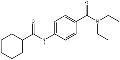 4-[(cyclohexylcarbonyl)amino]-N,N-diethylbenzamide Struktur