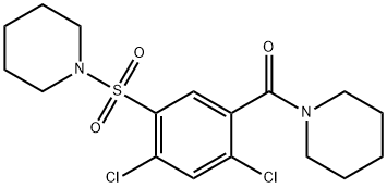 1-{[2,4-dichloro-5-(1-piperidinylcarbonyl)phenyl]sulfonyl}piperidine Struktur