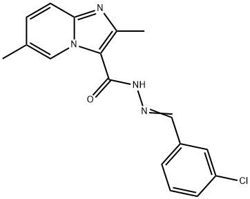 N'-(3-chlorobenzylidene)-2,6-dimethylimidazo[1,2-a]pyridine-3-carbohydrazide Struktur