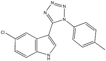 5-chloro-3-[1-(4-methylphenyl)-1H-tetraazol-5-yl]-1H-indole Struktur