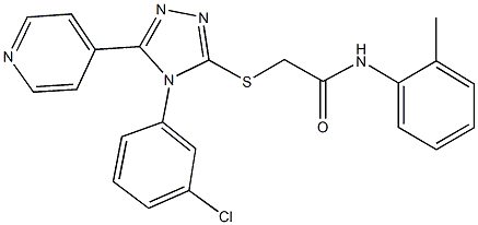 2-{[4-(3-chlorophenyl)-5-(4-pyridinyl)-4H-1,2,4-triazol-3-yl]sulfanyl}-N-(2-methylphenyl)acetamide Struktur