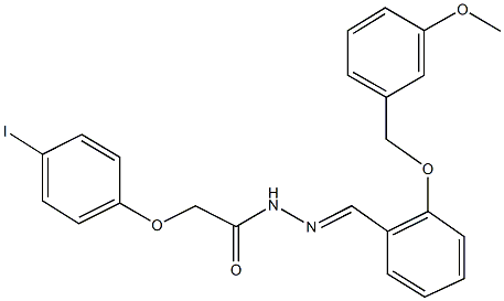 2-(4-iodophenoxy)-N'-{2-[(3-methoxybenzyl)oxy]benzylidene}acetohydrazide Struktur