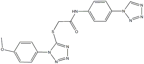 2-{[1-(4-methoxyphenyl)-1H-tetraazol-5-yl]sulfanyl}-N-[4-(1H-tetraazol-1-yl)phenyl]acetamide Struktur