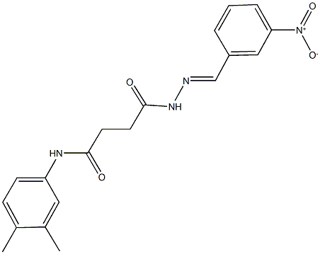 N-(3,4-dimethylphenyl)-4-(2-{3-nitrobenzylidene}hydrazino)-4-oxobutanamide Struktur