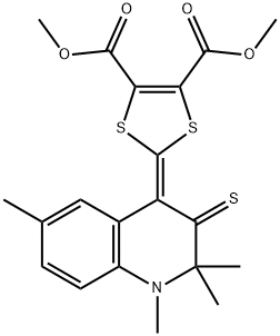 dimethyl 2-(1,2,2,6-tetramethyl-3-thioxo-2,3-dihydro-4(1H)-quinolinylidene)-1,3-dithiole-4,5-dicarboxylate Struktur