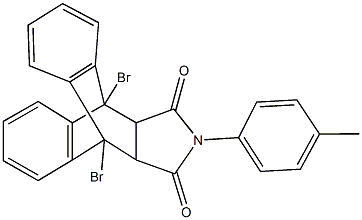 1,8-dibromo-17-(4-methylphenyl)-17-azapentacyclo[6.6.5.0~2,7~.0~9,14~.0~15,19~]nonadeca-2,4,6,9,11,13-hexaene-16,18-dione Struktur