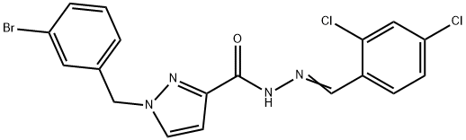 1-(3-bromobenzyl)-N'-(2,4-dichlorobenzylidene)-1H-pyrazole-3-carbohydrazide Struktur