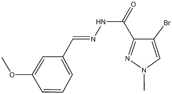 4-bromo-N'-(3-methoxybenzylidene)-1-methyl-1H-pyrazole-3-carbohydrazide Struktur