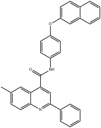 6-methyl-N-[4-(2-naphthyloxy)phenyl]-2-phenyl-4-quinolinecarboxamide Struktur