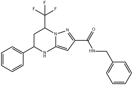 N-benzyl-5-phenyl-7-(trifluoromethyl)-4,5,6,7-tetrahydropyrazolo[1,5-a]pyrimidine-2-carboxamide Struktur