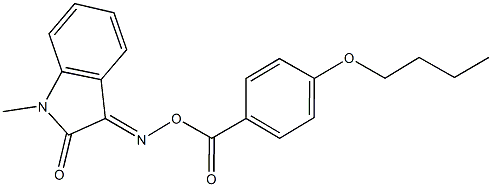 1-methyl-1H-indole-2,3-dione 3-[O-(4-butoxybenzoyl)oxime] Struktur