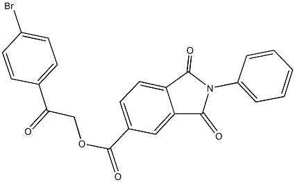 2-(4-bromophenyl)-2-oxoethyl 1,3-dioxo-2-phenylisoindoline-5-carboxylate Struktur