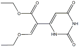 ethyl 2-(2,6-dioxo-1,2,3,6-tetrahydro-4-pyrimidinyl)-3-ethoxyacrylate Struktur