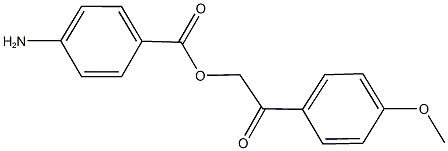 2-(4-methoxyphenyl)-2-oxoethyl 4-aminobenzoate Struktur