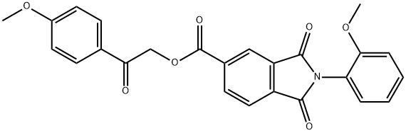 2-(4-methoxyphenyl)-2-oxoethyl 2-(2-methoxyphenyl)-1,3-dioxo-5-isoindolinecarboxylate Struktur