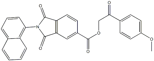 2-(4-methoxyphenyl)-2-oxoethyl 2-(1-naphthyl)-1,3-dioxo-5-isoindolinecarboxylate Struktur